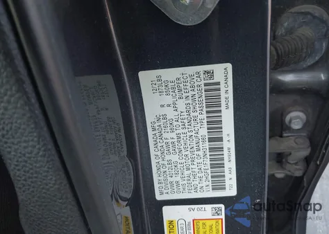 2022 Honda Civic Ex из США, поврежденный, VIN 2HGFE1F73NH311660